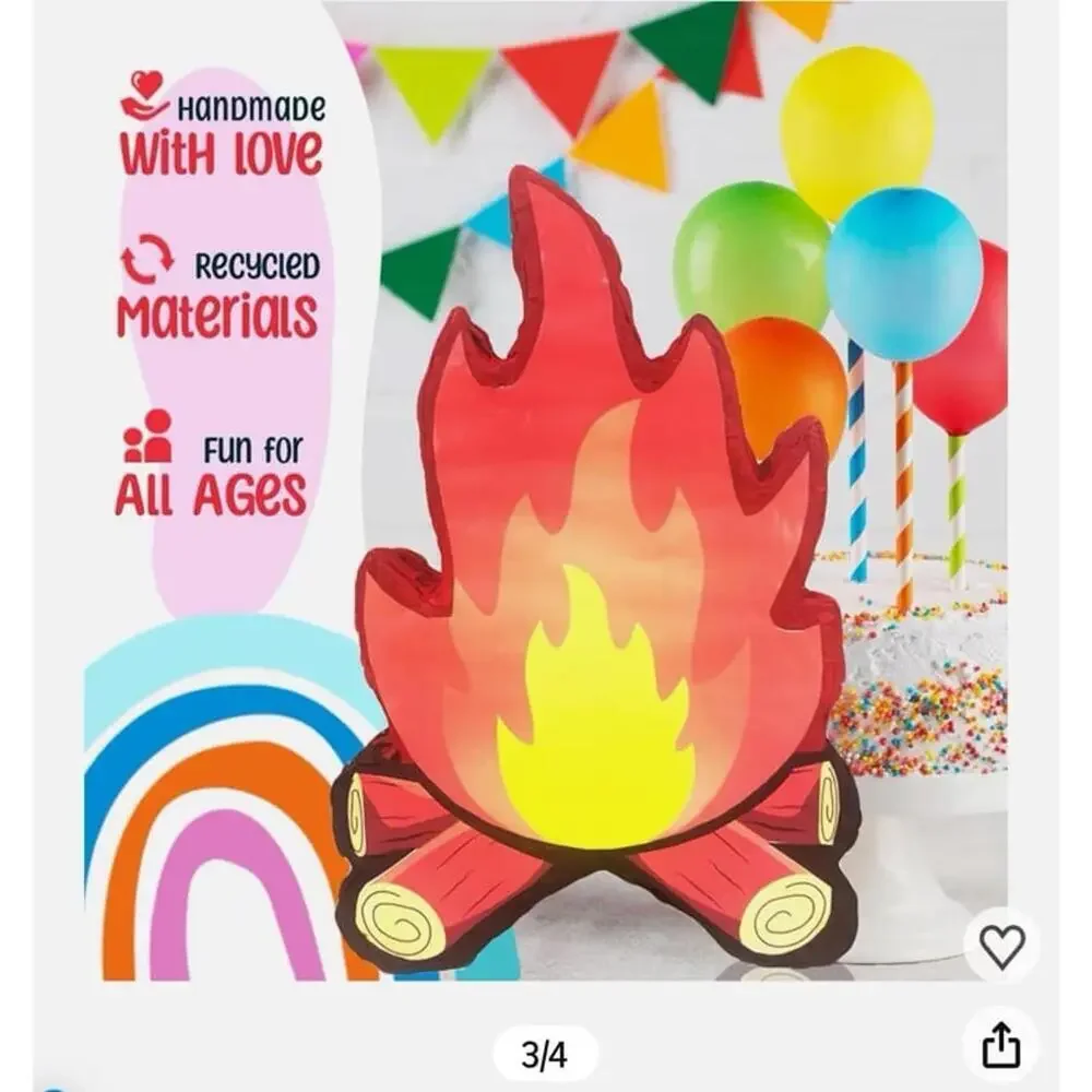 Campfire Pinatas,Perfect for Flame Party Birthdays,